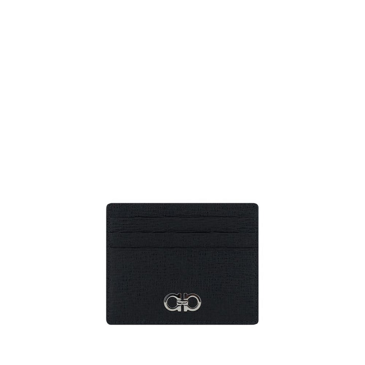 Ferragamo Black Calf Leather Bos Taurus Wallet