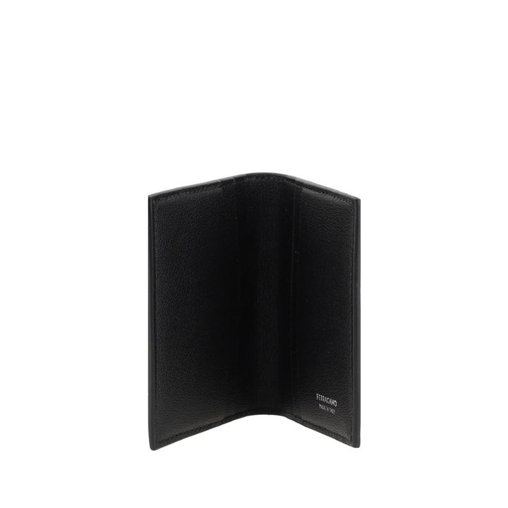 Ferragamo Black Calf Leather Bos Taurus Wallet