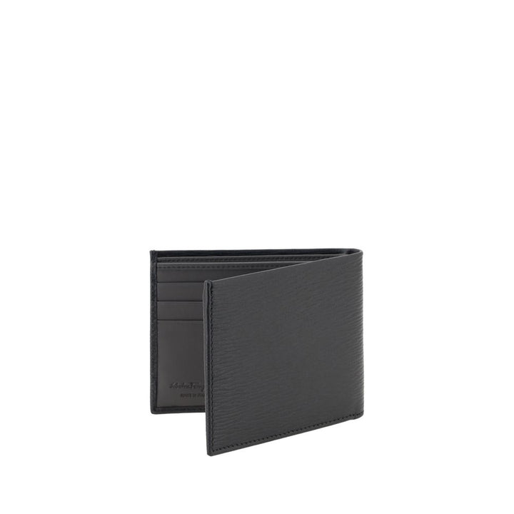 Ferragamo Black Calf Leather Bos Taurus Wallet