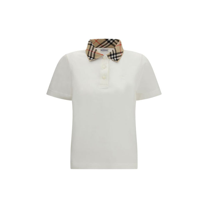 Burberry White Cotton Polo Shirt