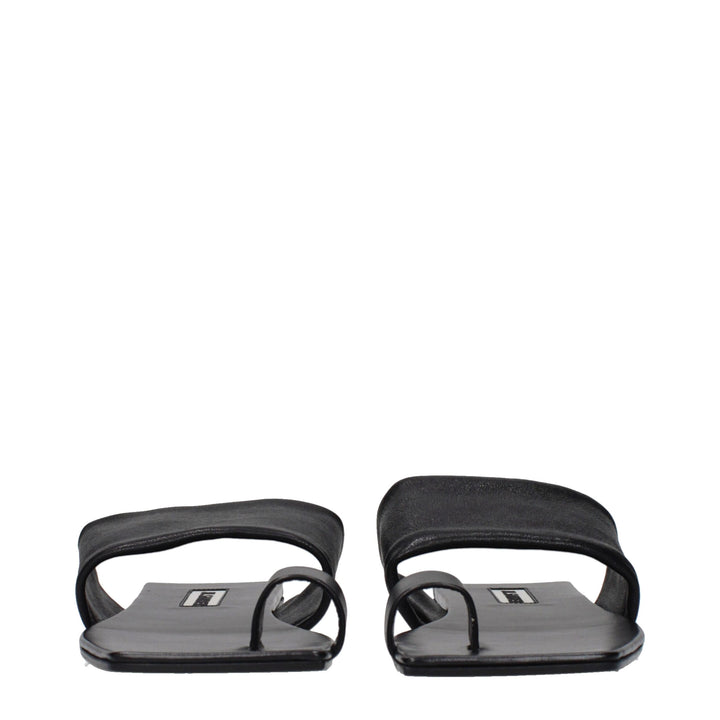 Jil Sander Black Leather Sandals