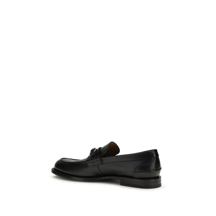 Gucci Black Calf Leather Bos Taurus Slip-On Loafers
