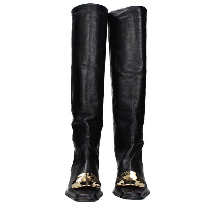 Jil Sander Black Leather Ankle Boots