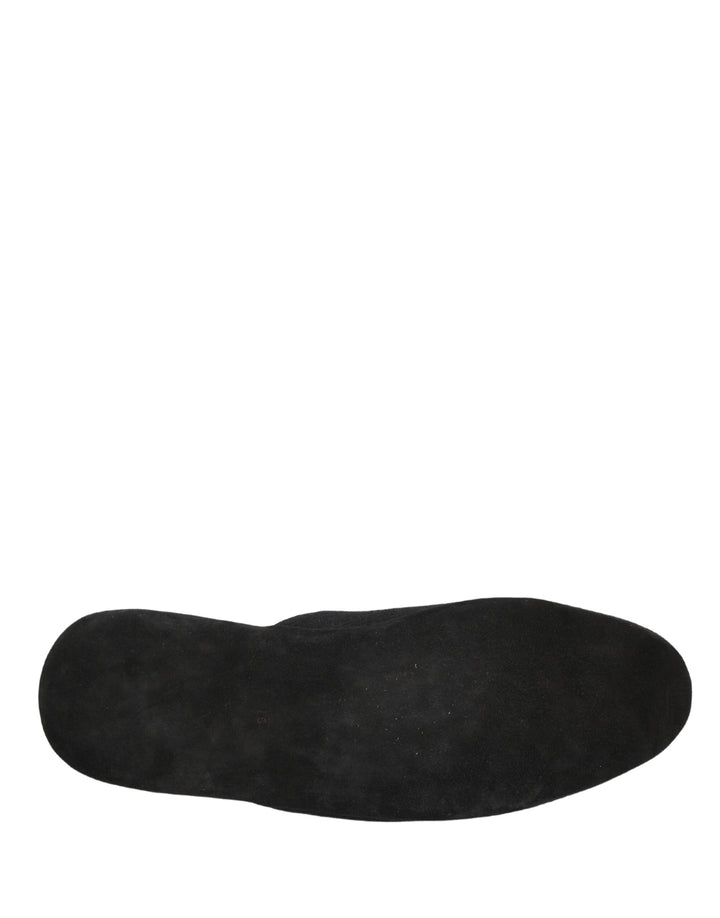 Dolce & Gabbana Black Wool Cashmere Red Quilted Slippers Shoes