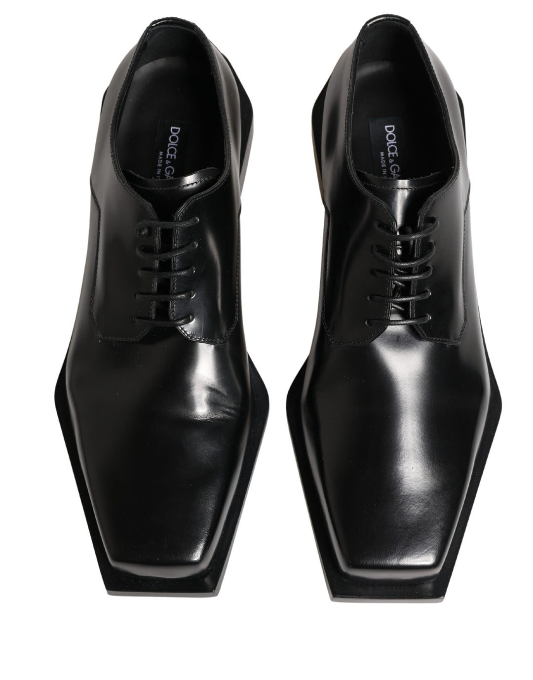 Dolce & Gabbana Black Matte Lace-Up Leather Dress Derby Shoes