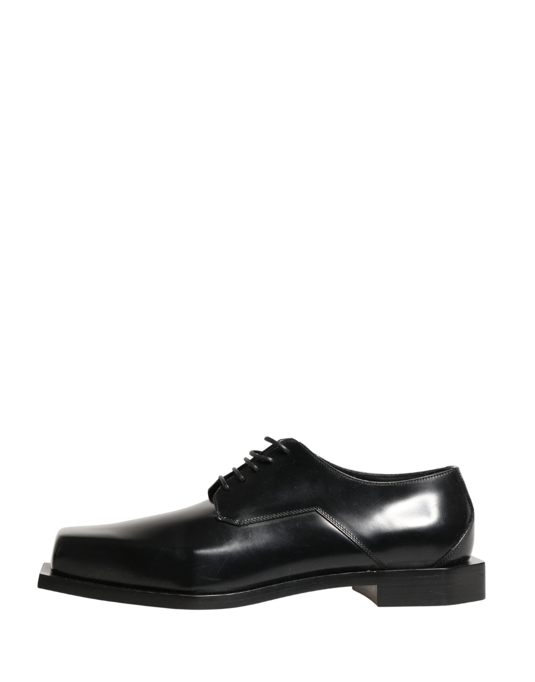Dolce & Gabbana Black Matte Lace-Up Leather Dress Derby Shoes