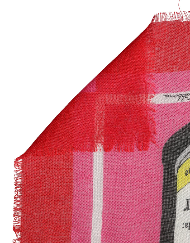 Dolce & Gabbana Pink DG Amore Print Neck Square Shawl 140cm x 140cm Scarf