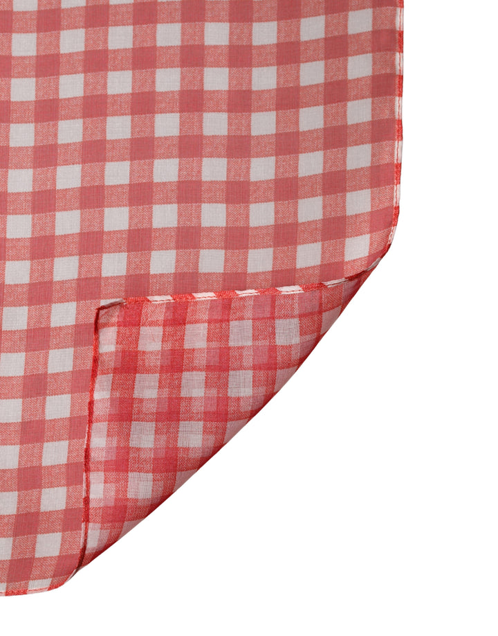 Dolce & Gabbana White Red Check Silk Wrap Foulard 140cm x 136cm Scarf