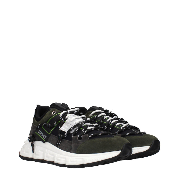 Versace Gray Leather Sneakers