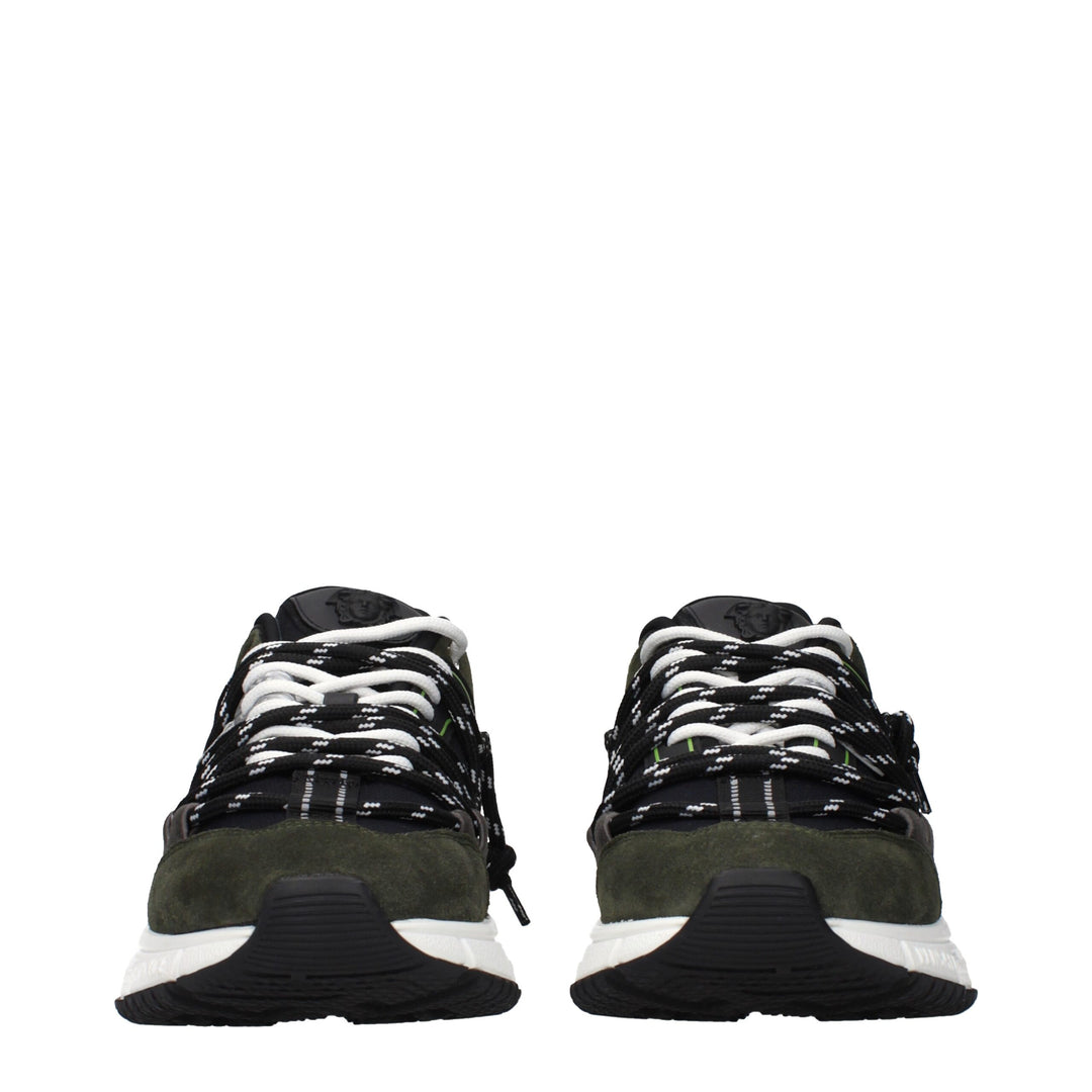 Versace Gray Leather Sneakers