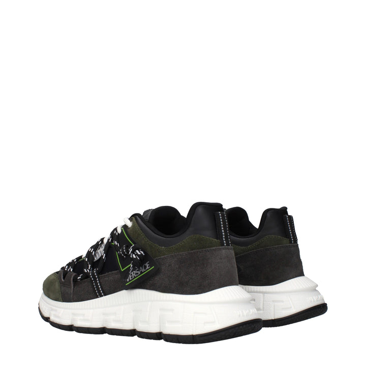 Versace Gray Leather Sneakers