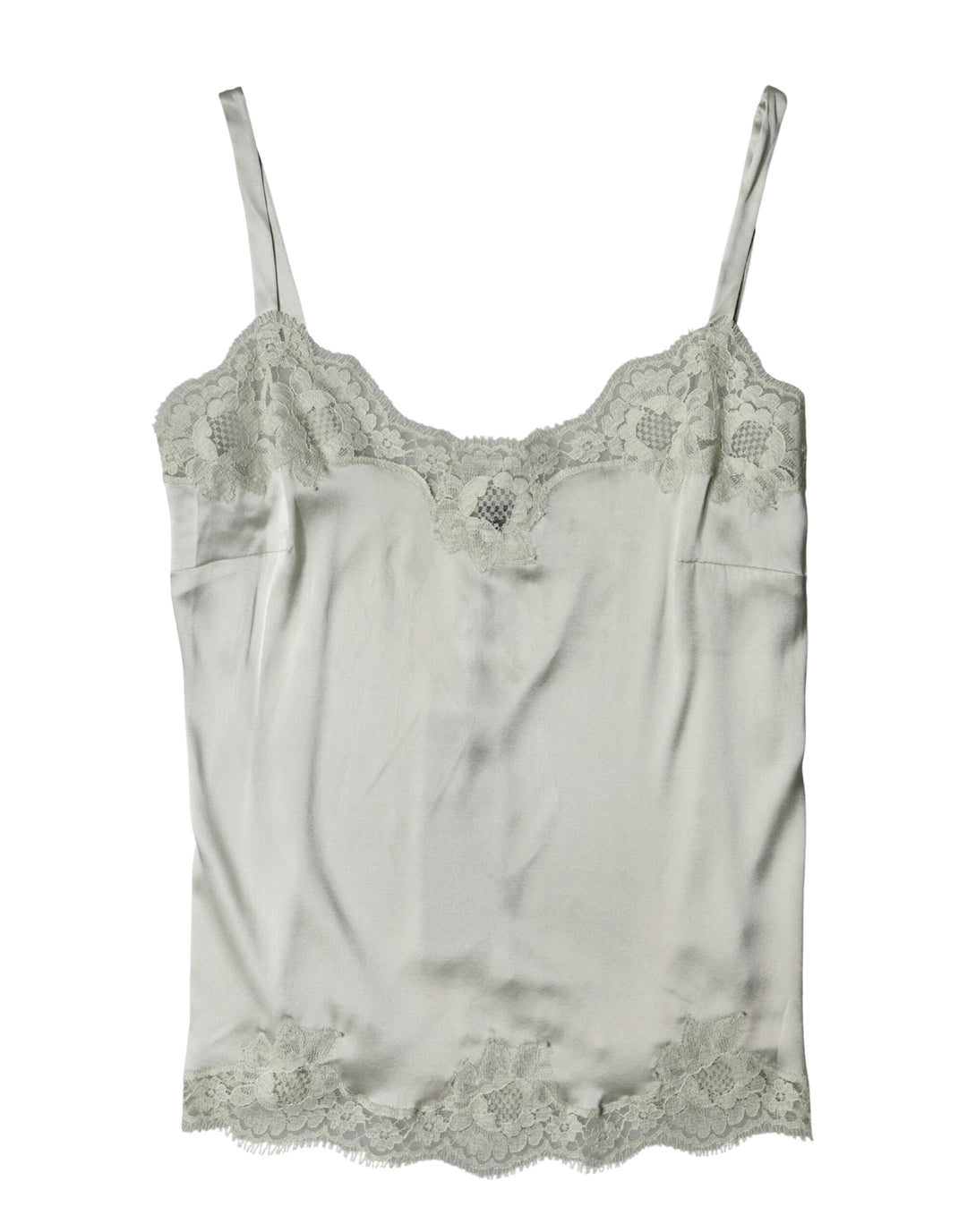 Dolce & Gabbana Light Green Floral Lace Lingerie Top Underwear