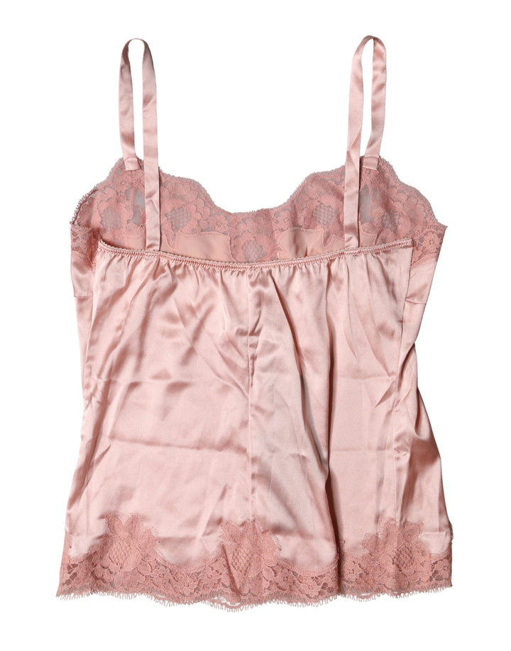 Dolce & Gabbana Light Pink Floral Lace Lingerie Top Underwear