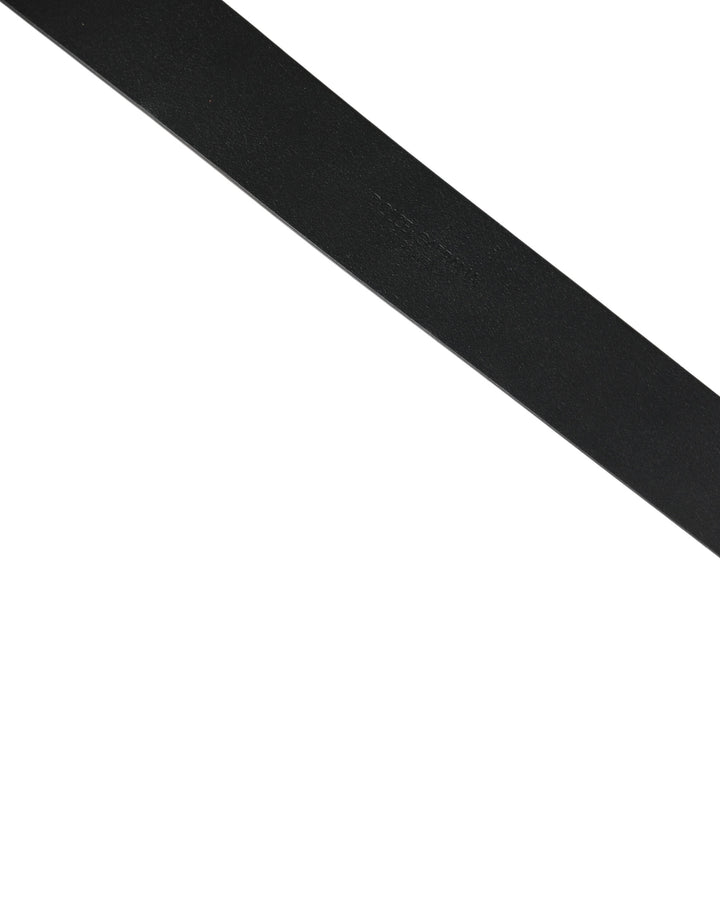 Dolce & Gabbana Black Calf Leather Gold Metal Buckle  Belt