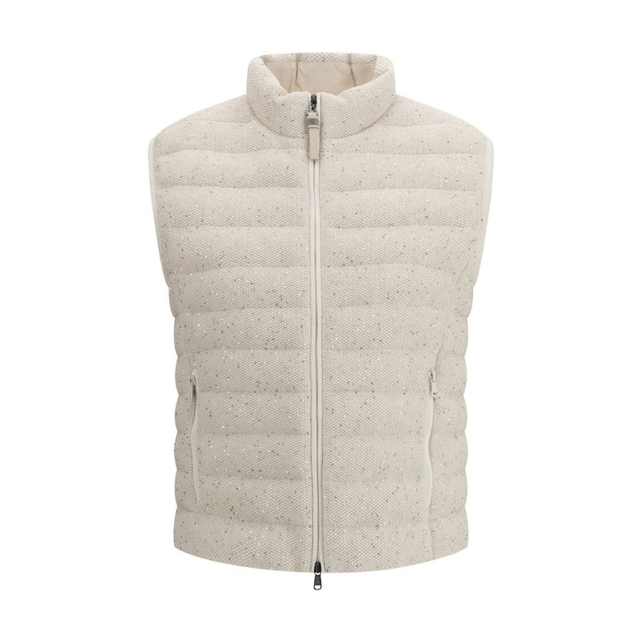 Brunello Cucinelli Beige Goose Down Sleveless Jacket