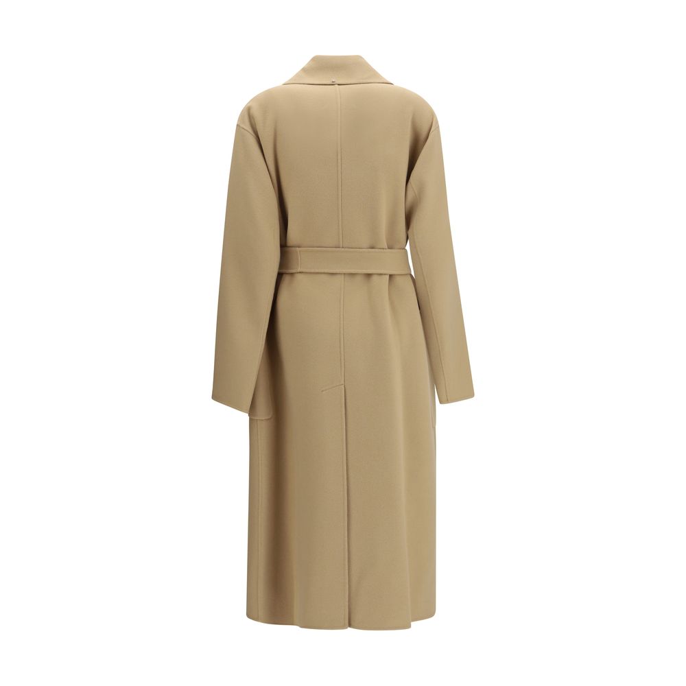 Max Mara Beige Fleece Wool Coat