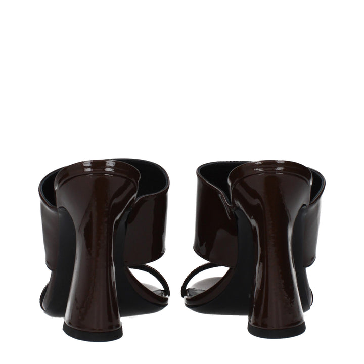 Versace Brown Leather Stiletto Heel Sandals