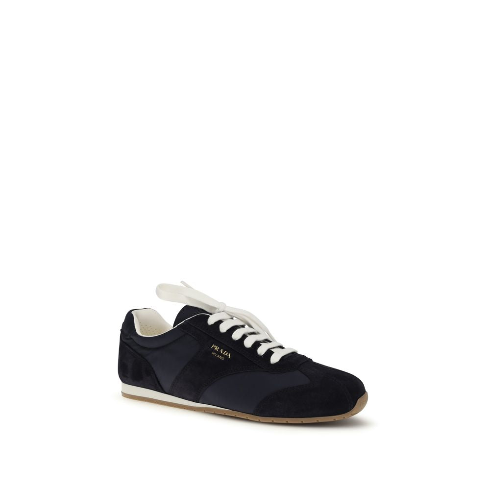 Prada Blue Calf Leather Bos Taurus Low Top Sneakers