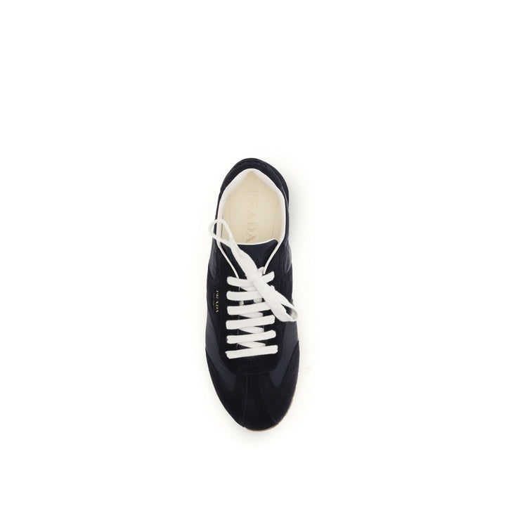 Prada Blue Calf Leather Bos Taurus Low Top Sneakers