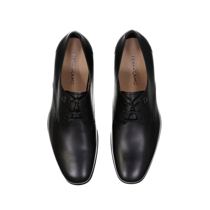 Salvatore Ferragamo Black Leather Oxfords And Derbies