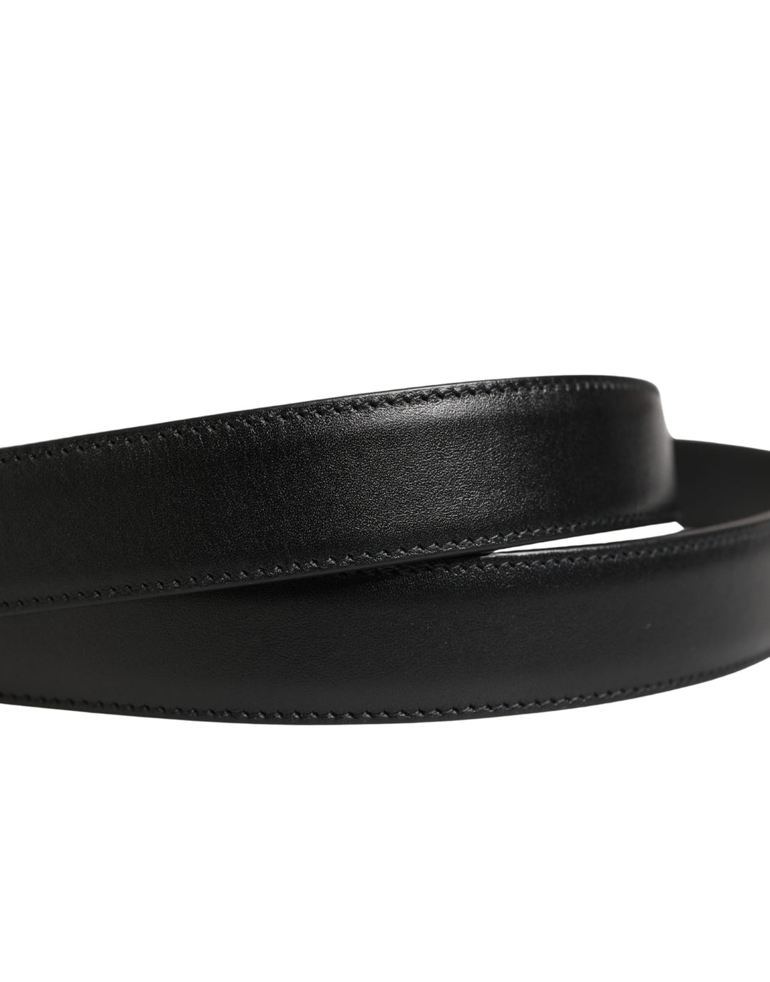 Dolce & Gabbana Men Black Classic Leather Metal Buckle Belt