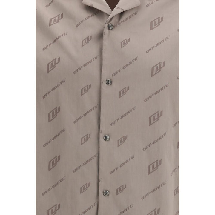 Off-White Beige Viscose Shortsleeve Shirt