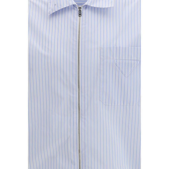 Prada Blue Polyamide Pattern Shirt