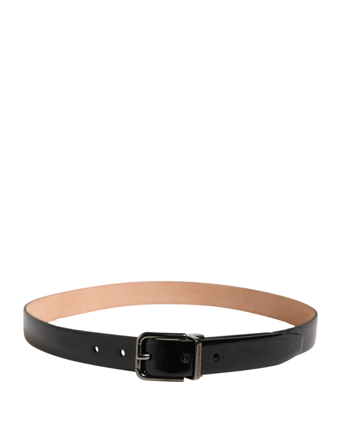 Dolce & Gabbana Men Black Classic Leather Metal Buckle Belt