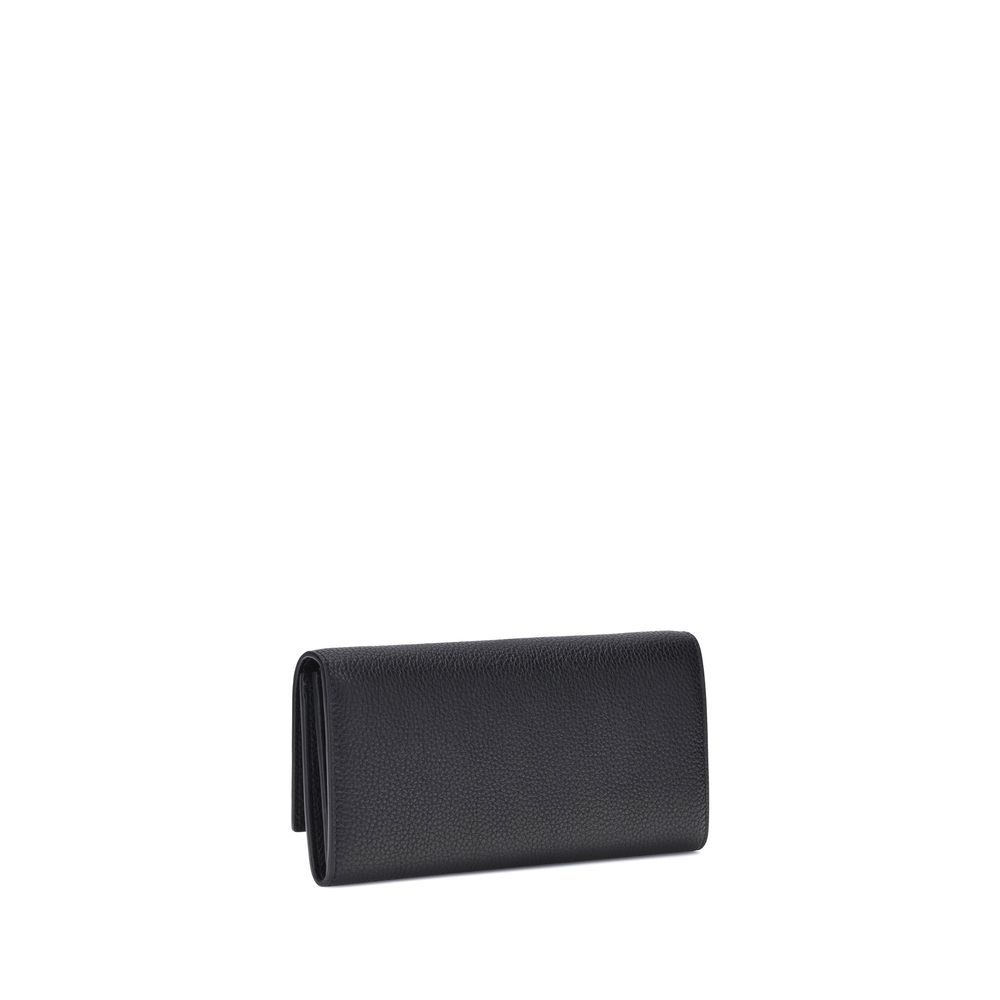 Ferragamo Black Calf Leather Bos Taurus Wallet