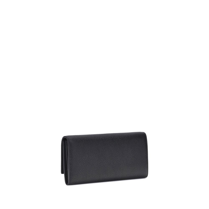 Ferragamo Black Calf Leather Bos Taurus Wallet