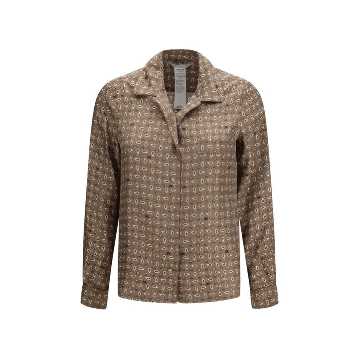 Max Mara Brown Silk Pattern Shirt