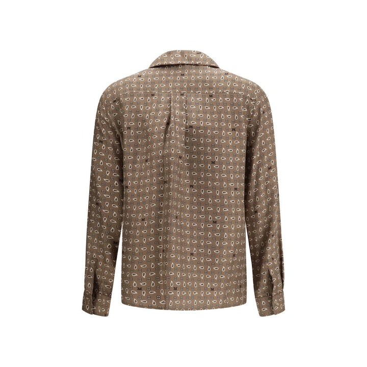 Max Mara Brown Silk Pattern Shirt