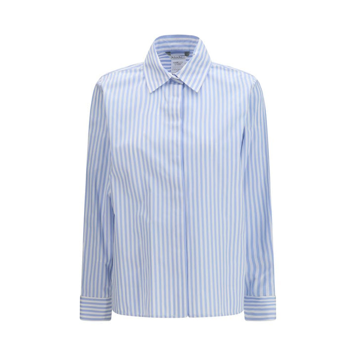 Max Mara Blue Cotton Pattern Shirt