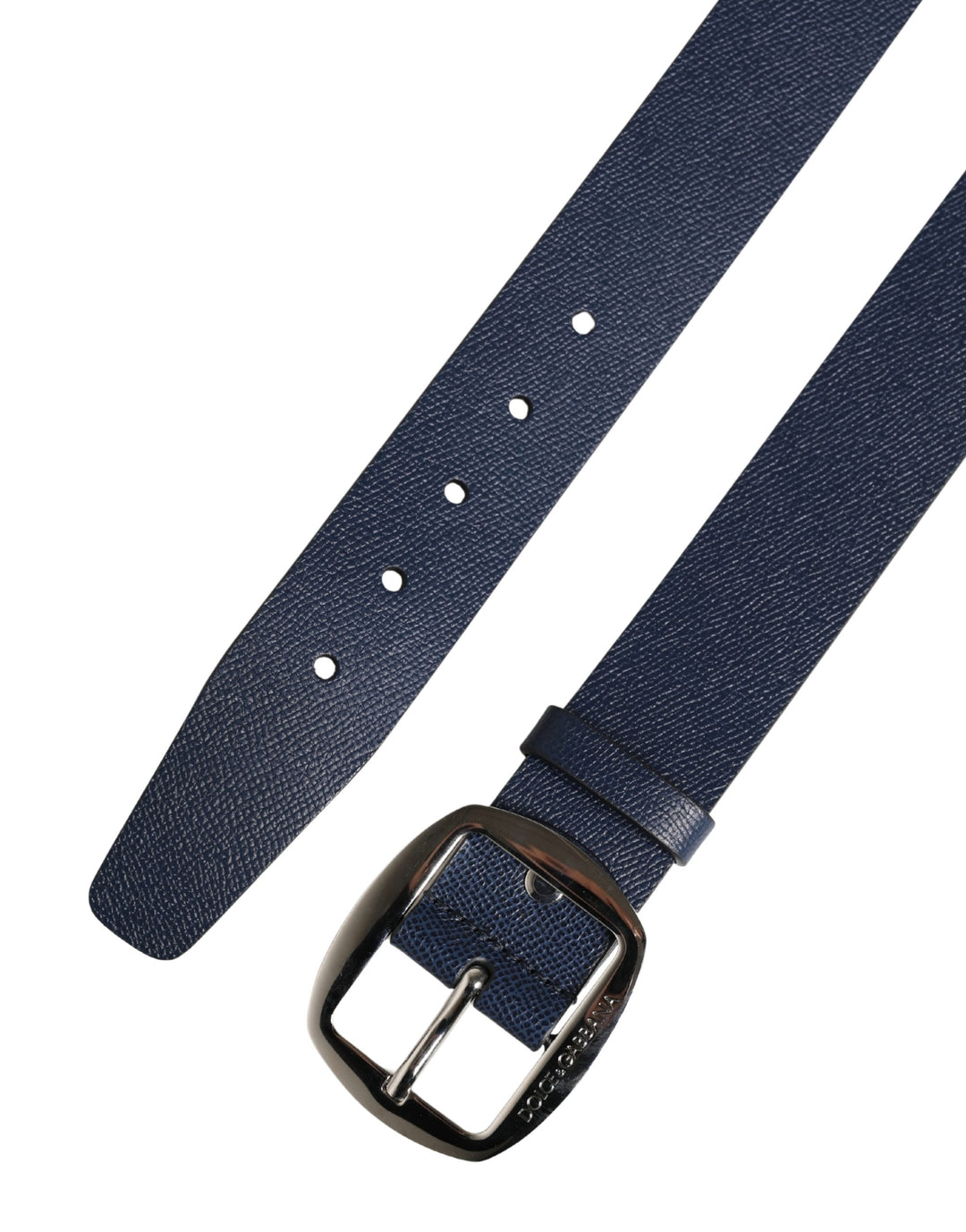Dolce & Gabbana Men Blue Classic Leather Metal Buckle Belt