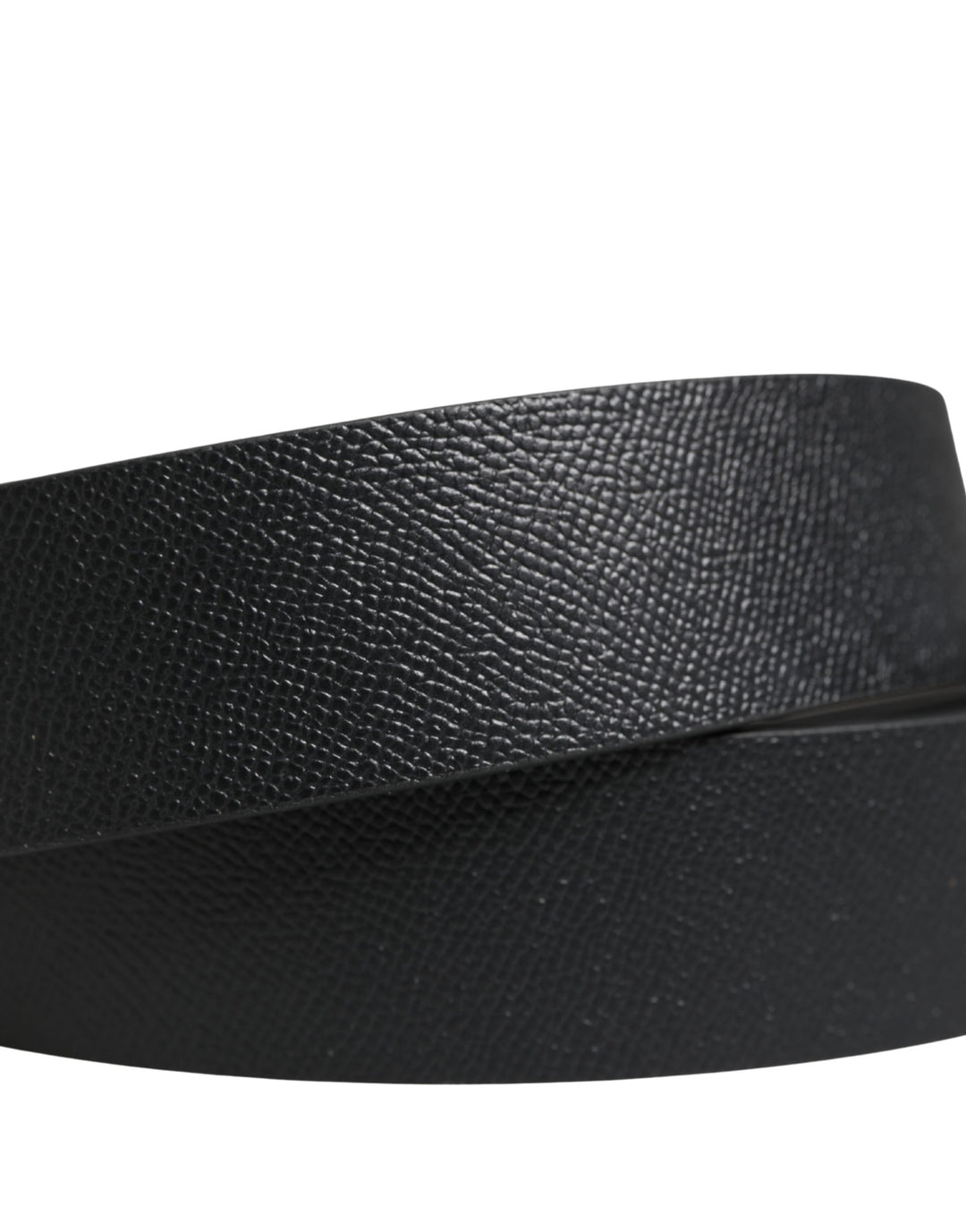 Dolce & Gabbana Men Black Classic Leather Metal Buckle Belt