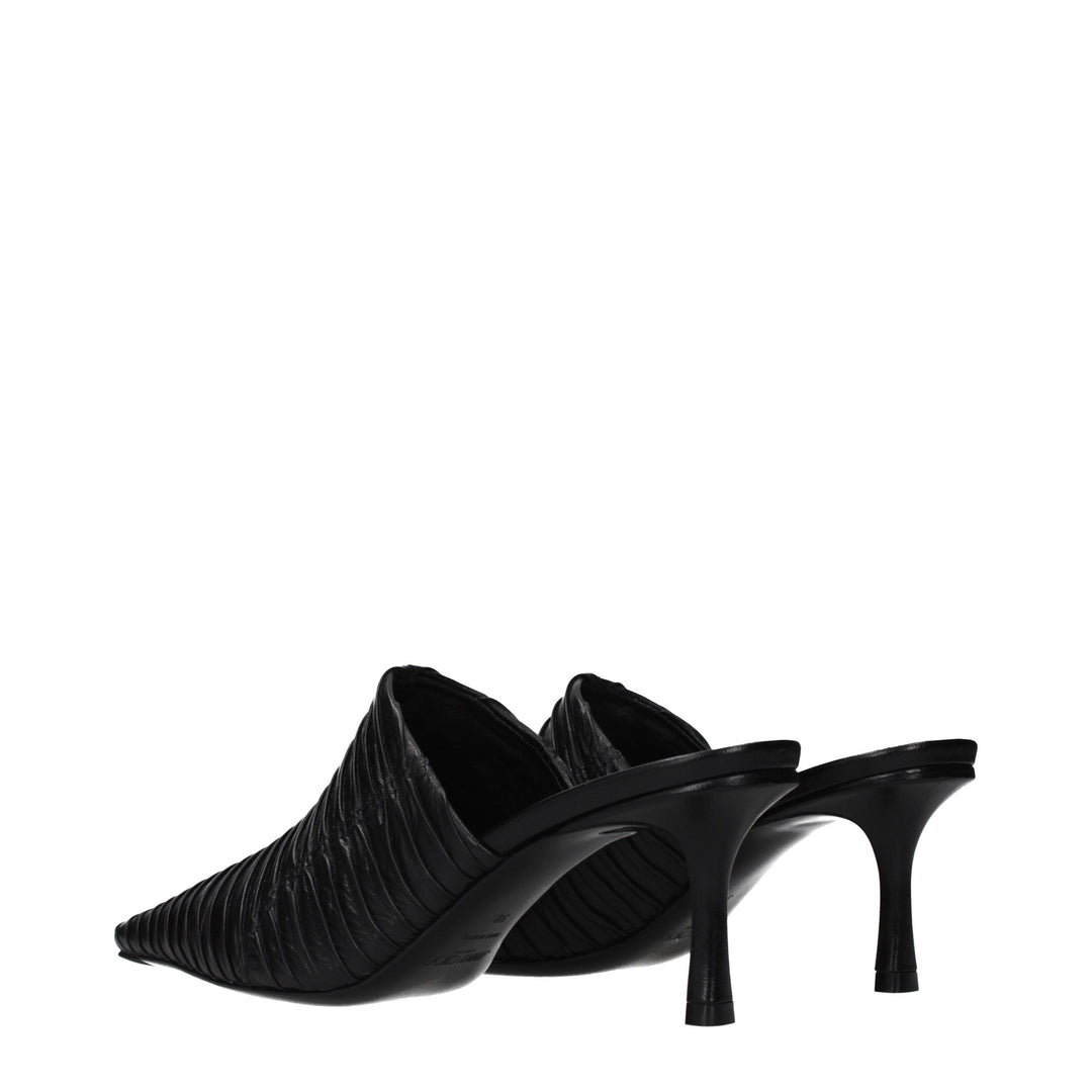 Jimmy Choo Black Leather Mid Heel Pumps