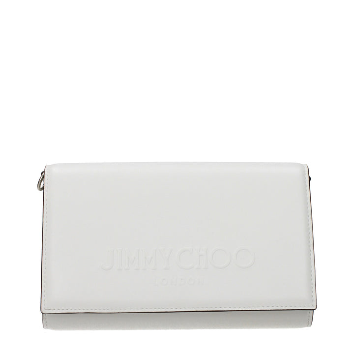 Jimmy Choo White Leather Clutch Bag