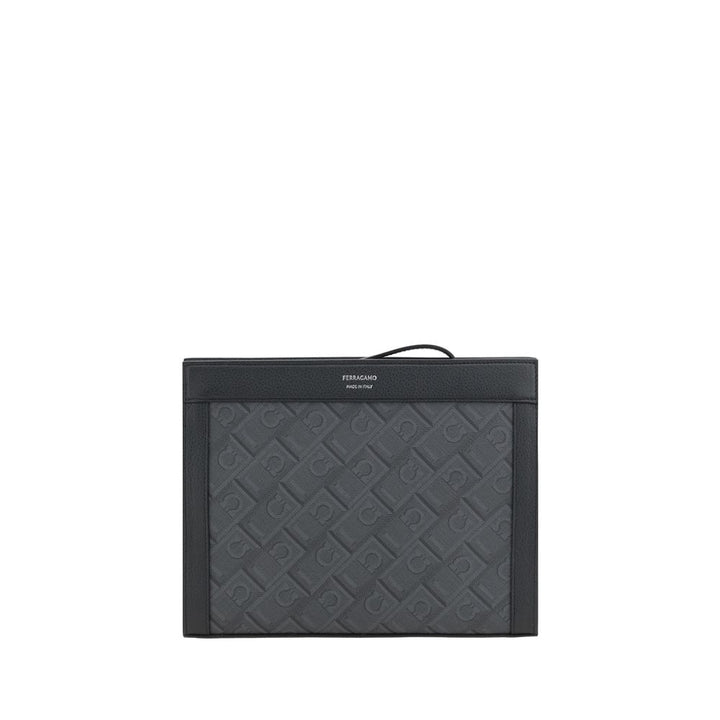 Ferragamo Black Polyethylene Clutch Bag