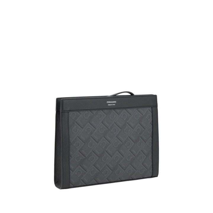 Ferragamo Black Polyethylene Clutch Bag