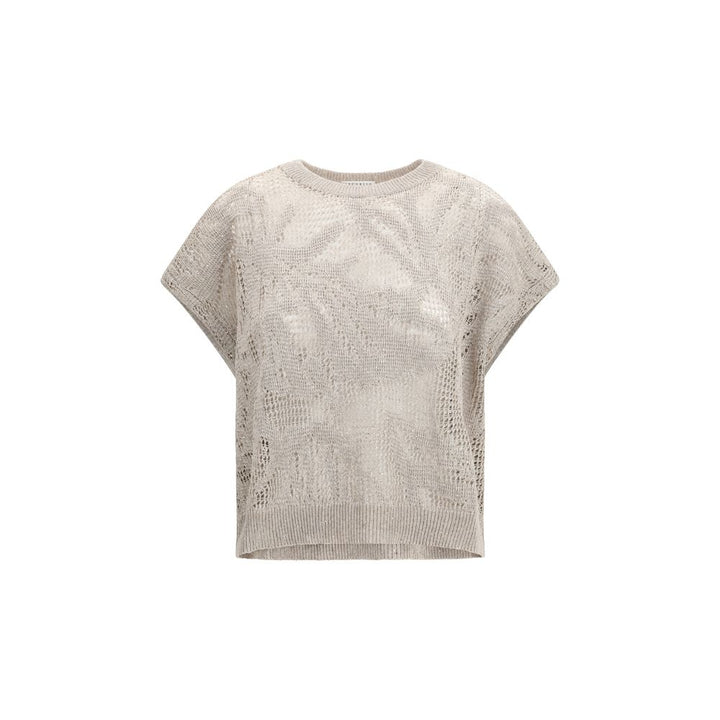Brunello Cucinelli Beige Linen T-Shirt