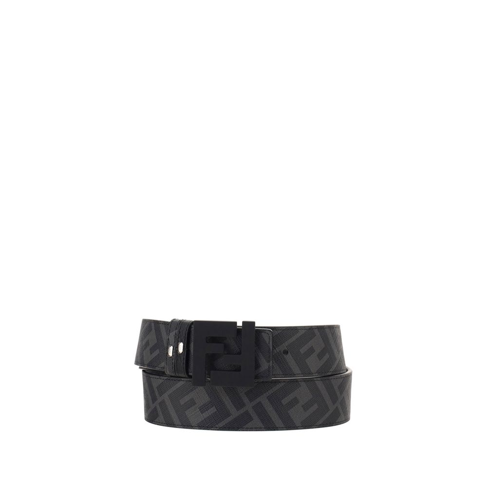Fendi Black Leather Regular Belt