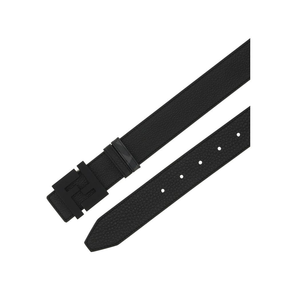 Fendi Black Leather Regular Belt