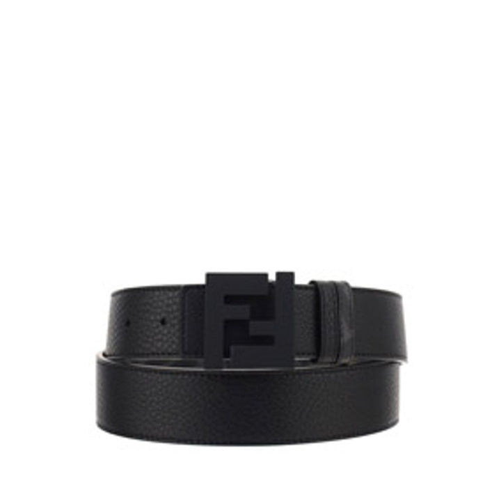 Fendi Black Leather Regular Belt