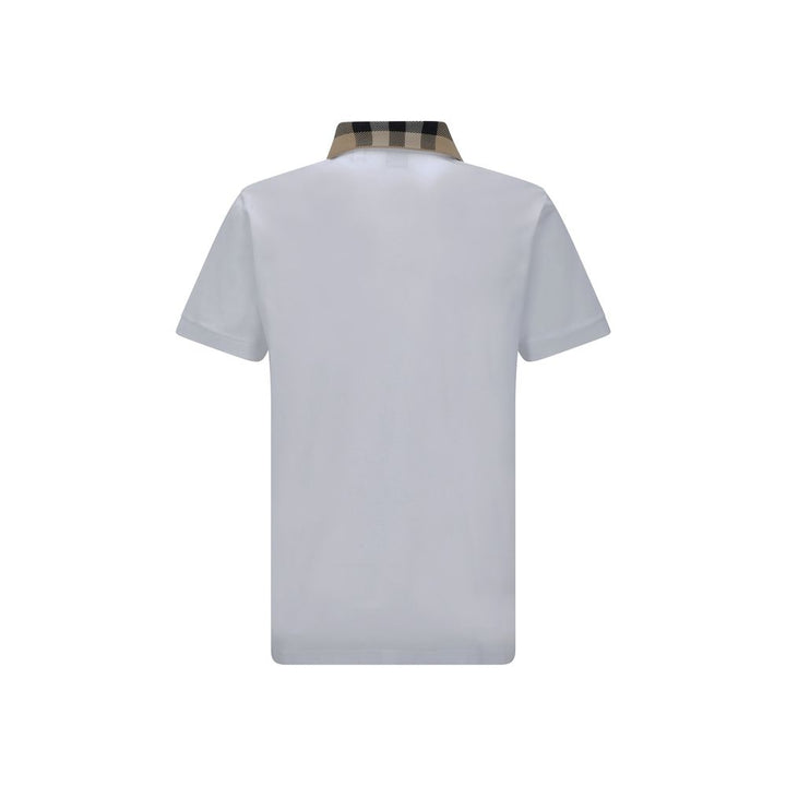 Burberry White Cotton Polo Shirt