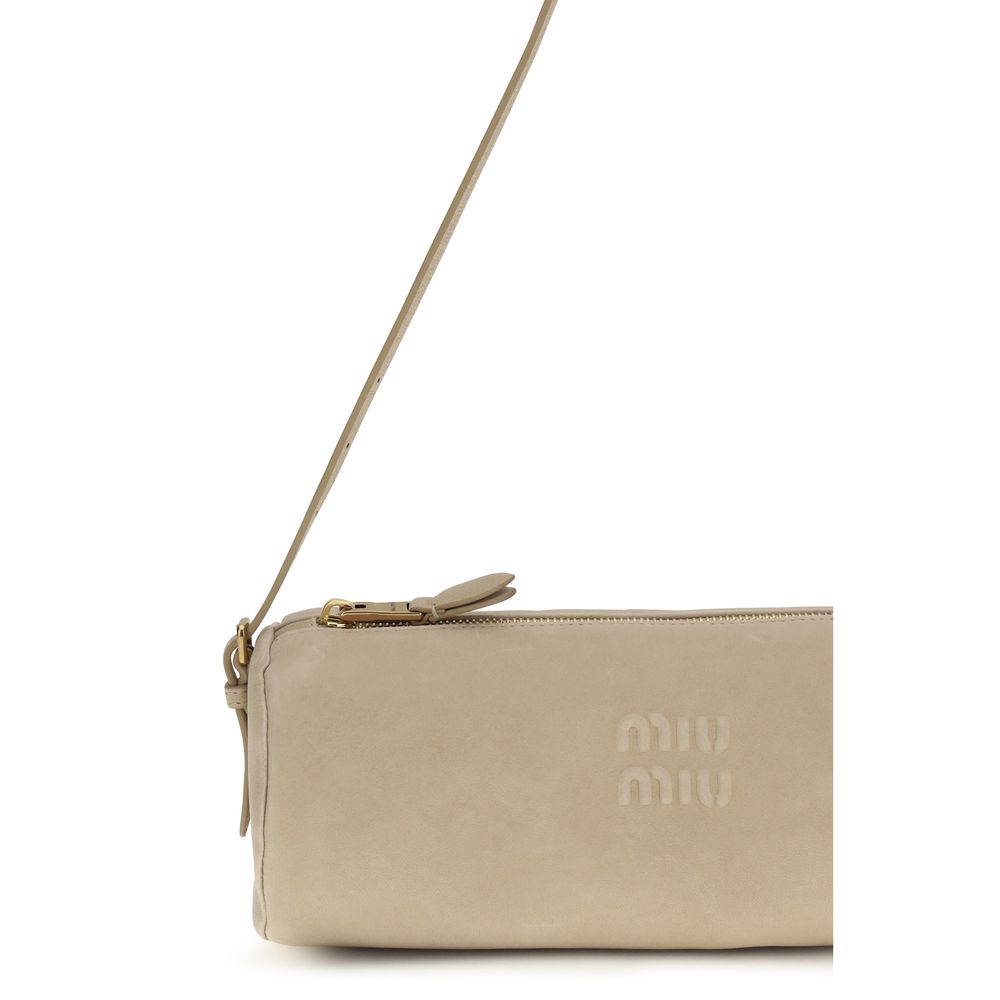 Miu Miu Beige Calf Leather Bos Taurus Shoulder Bag