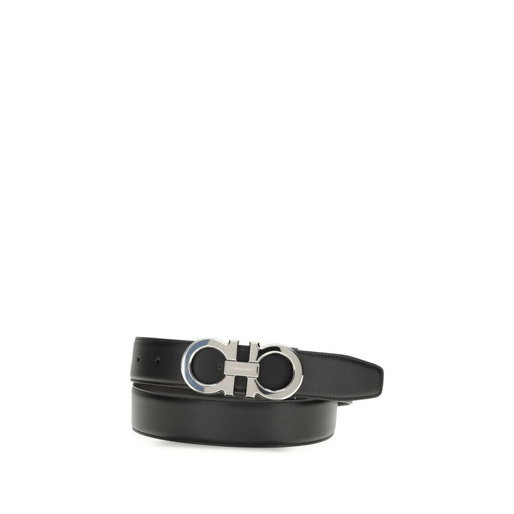 Ferragamo Black Calf Leather Bos Taurus Regular Belt