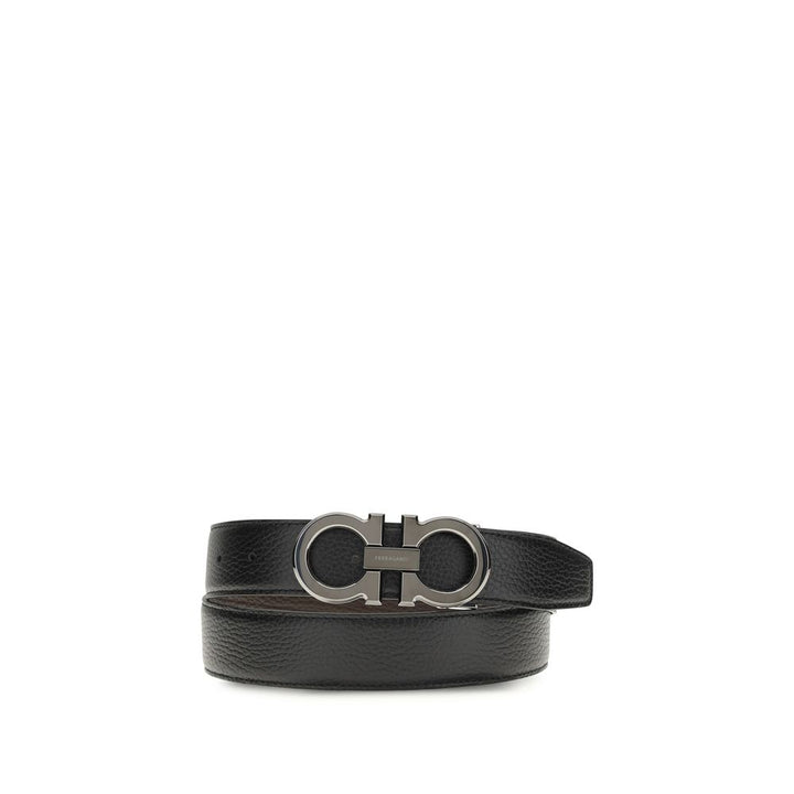 Ferragamo Black Calf Leather Bos Taurus Regular Belt