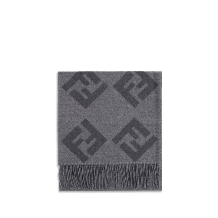 Fendi Gray Wool Scarf