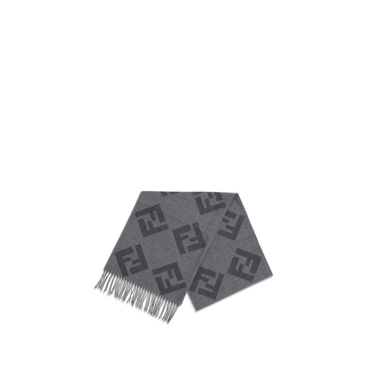 Fendi Gray Wool Scarf
