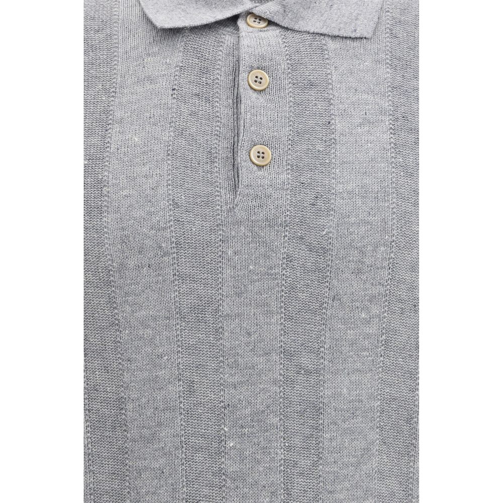 Brunello Cucinelli Gray Linen Dress Shirt